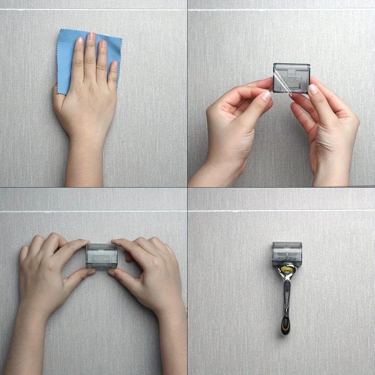 Soporte adhesivo para afeitadora de pared con gancho de ducha - imagen 3