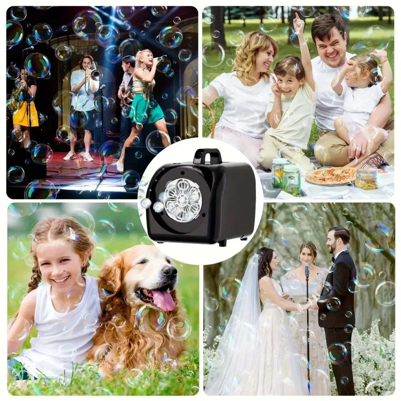 Máquina de burbujas portátil con luces LED para fiestas infantiles - imagen 2