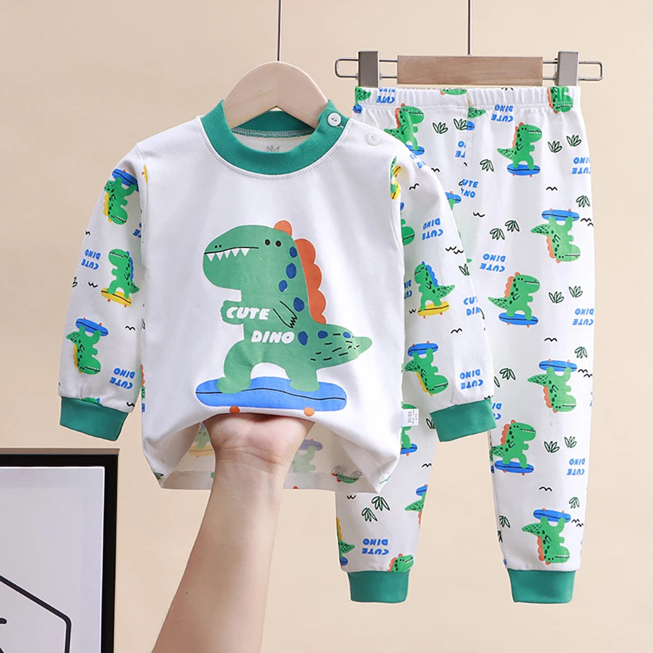 Pijama infantil de algodón con estampado de animales para niños - imagen 3