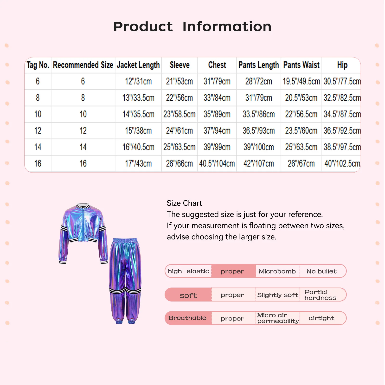 Traje de baile hip-hop unisex con chaqueta de rayas metálicas - imagen 3