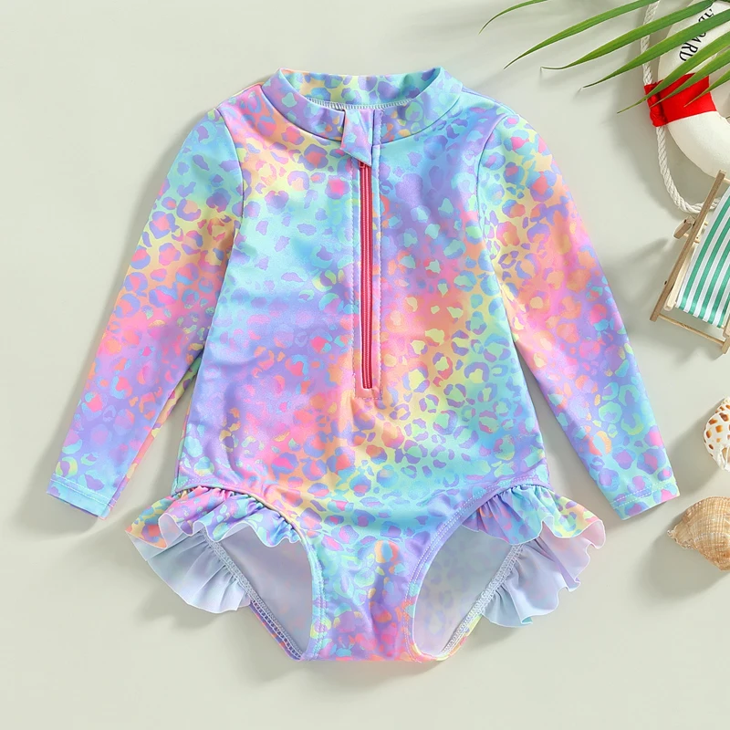 Tregren traje de baño niña manga larga con estampado escamas