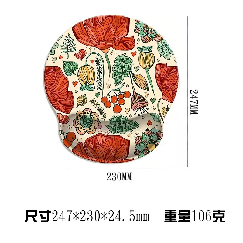 Alfombrilla ergonómica para ratón con reposamuñecas - Diseño floral - imagen 3