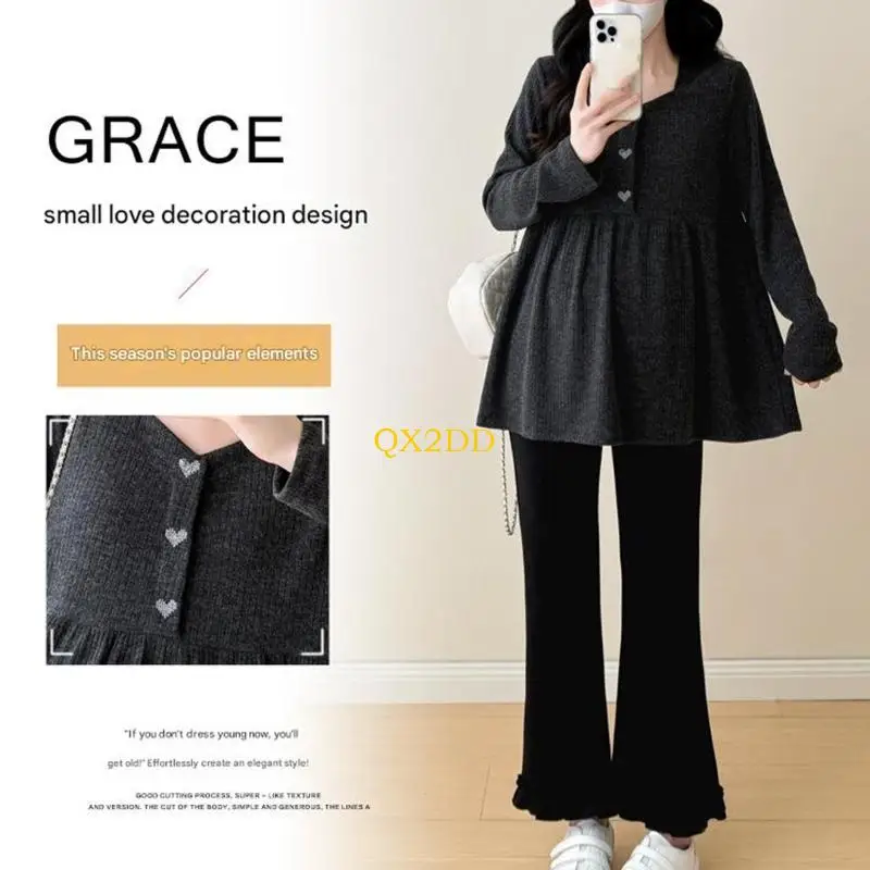 Blusa de maternidad en algodón con bordado corazón cómoda suave - imagen 5