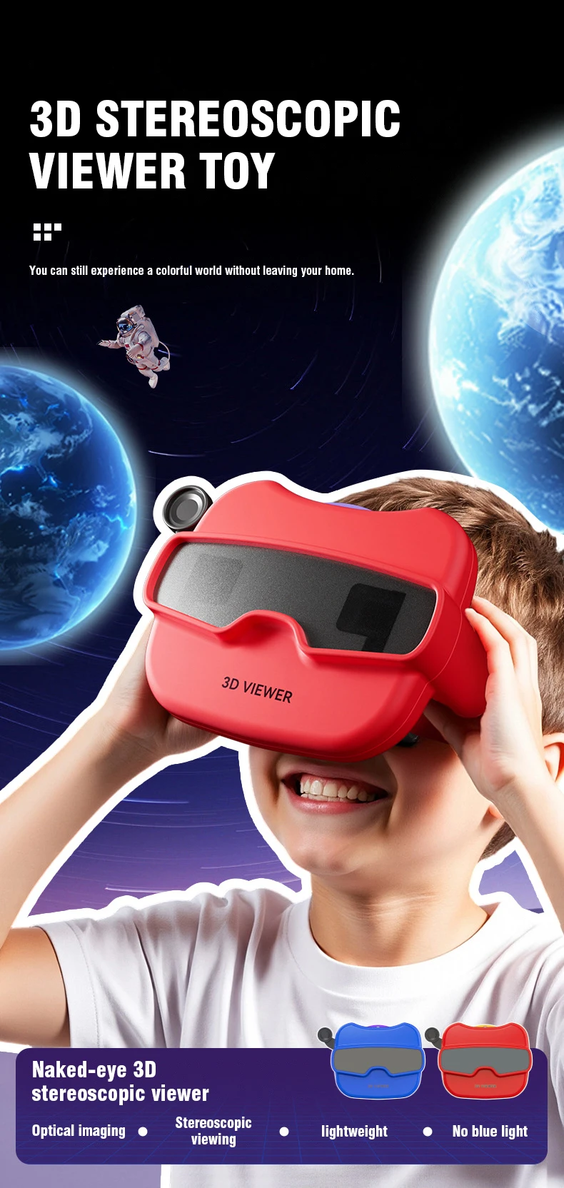 Visor 3D con bobinas y vista estereoscópica