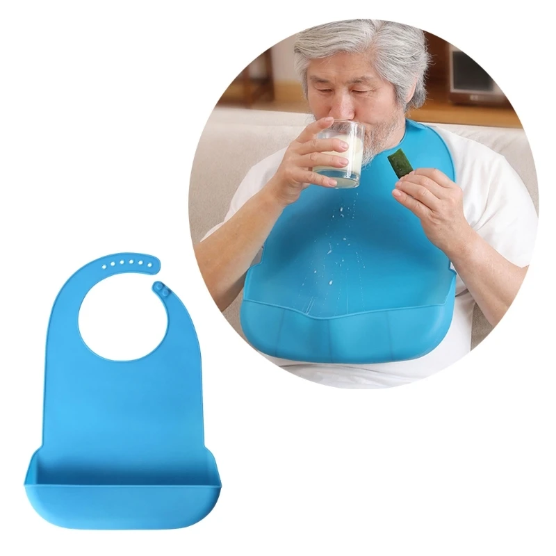 Babero de silicona impermeable para alimentación del adulto