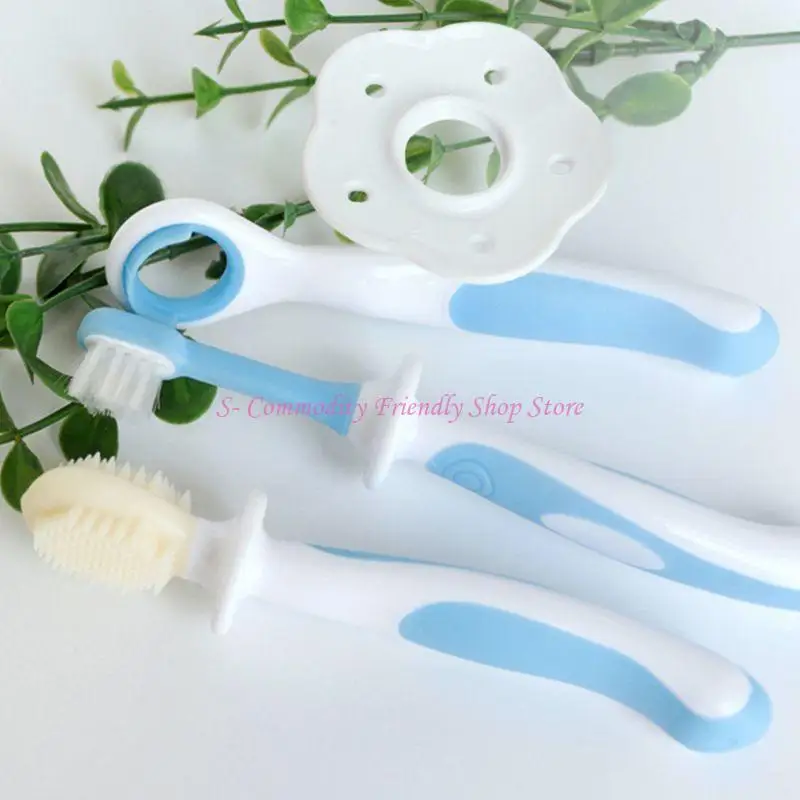 Juego cepillos de dientes para bebé con entrenamiento lengua y diseño - imagen 5