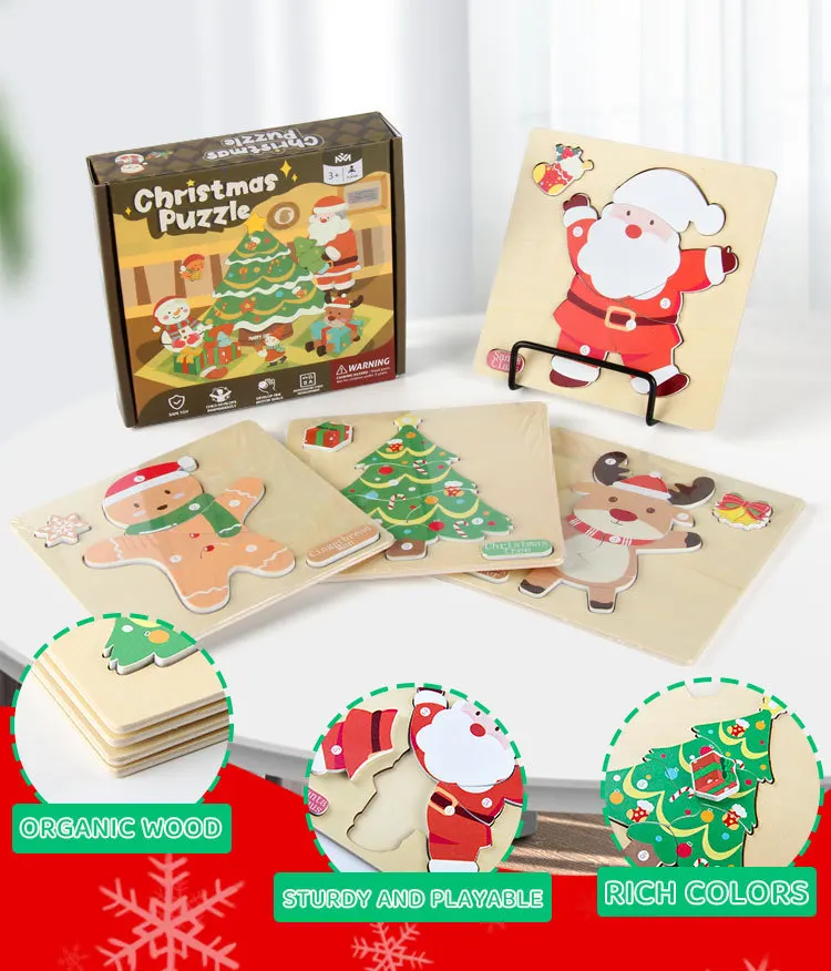 Reno navideño con piezas de madera