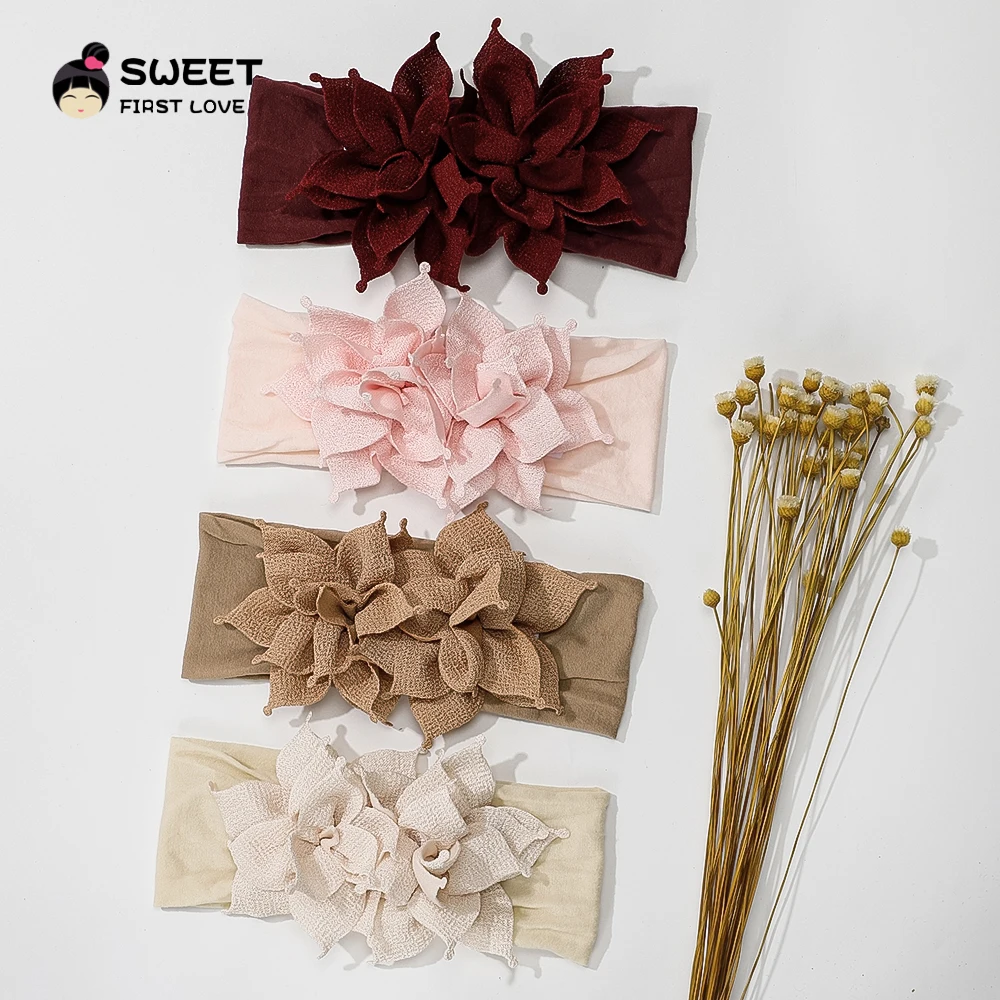 Diadema floral de nailon suave para bebé niña recién nacida - imagen 4