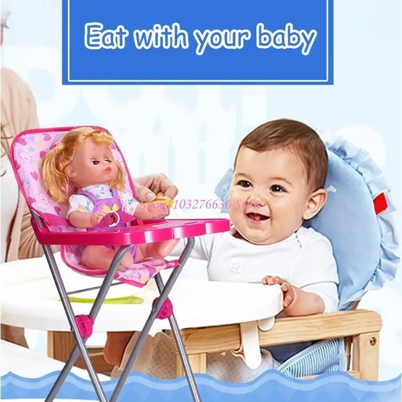 Cuna plegable para muñecas, juego de simulación en casa infantil - imagen 2