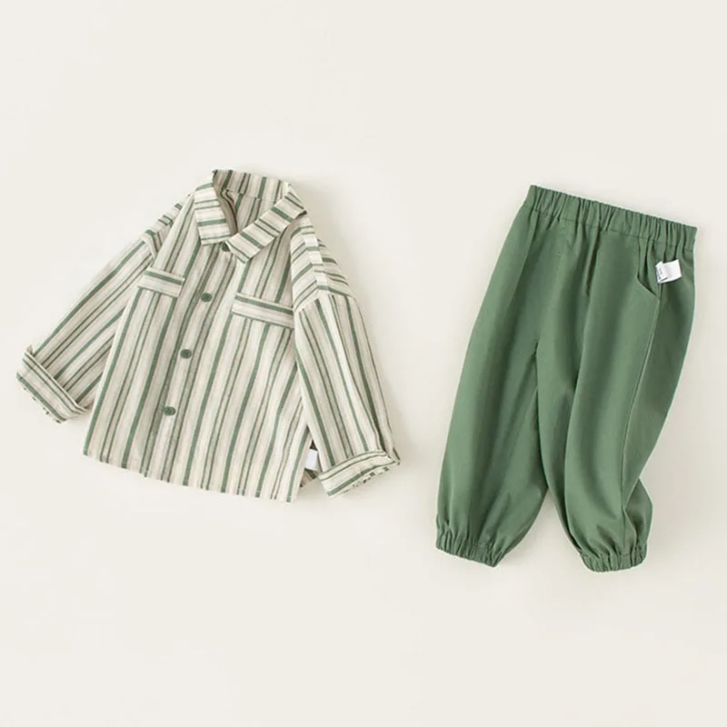Conjunto bebé de manga larga y pantalón a rayas para entretiempo - imagen 4