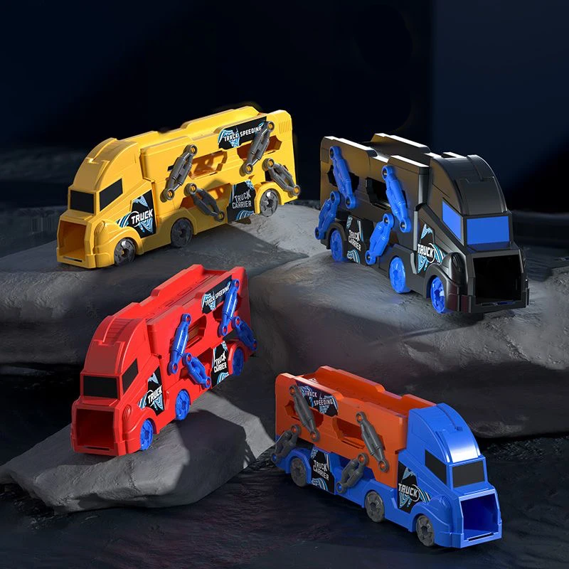Coche de juguete transformable plegable con contenedor y taxi - imagen 2