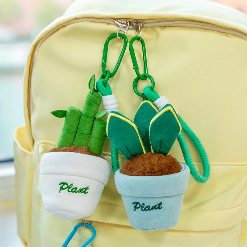 Llavero peluche de cactus y tulipán en maceta colgante para bolso - imagen 4