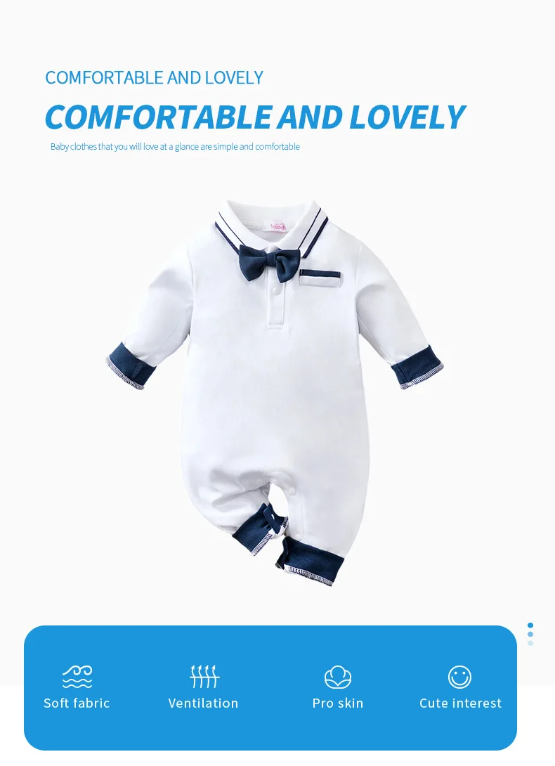 Pelele de recién nacido con pajarita y manga larga