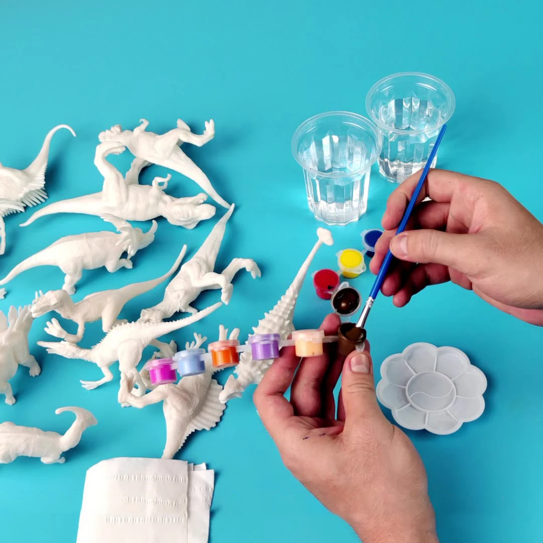Juego para colorear de dinosaurios DIY con pared creativa - imagen 5