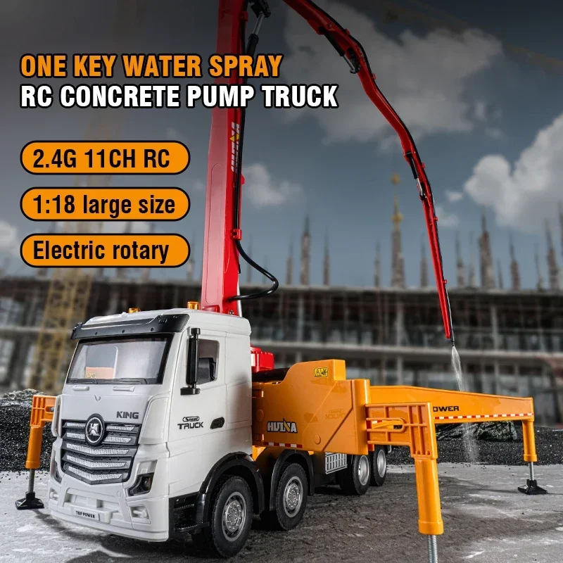 Huina camión de construcción RC con control remoto y bomba de cemento