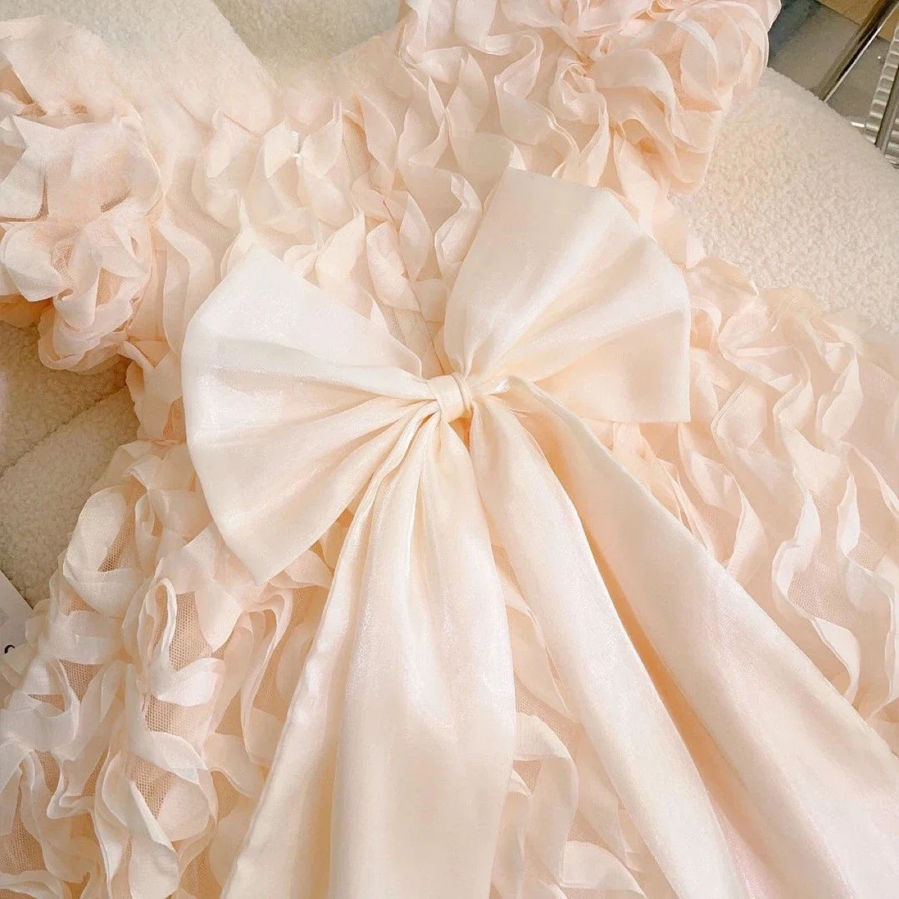Vestido de verano para niña con mangas abullonadas estilo princesa - imagen 3
