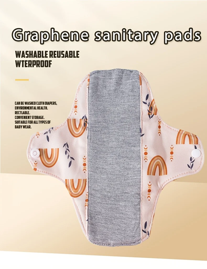 Protectores menstruales reutilizables con estampado arcoíris