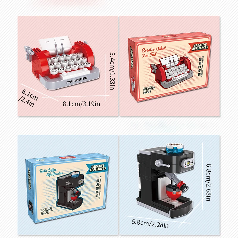 Miniaturas Vintage: Cafetera, Cámara, Radio y Máquina de Escribir - imagen 5