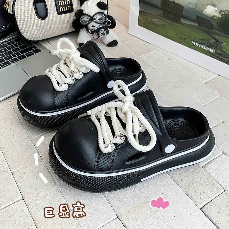 Zapatillas de plataforma para niña – Zuecos EVA suaves con cordones verano - imagen 4