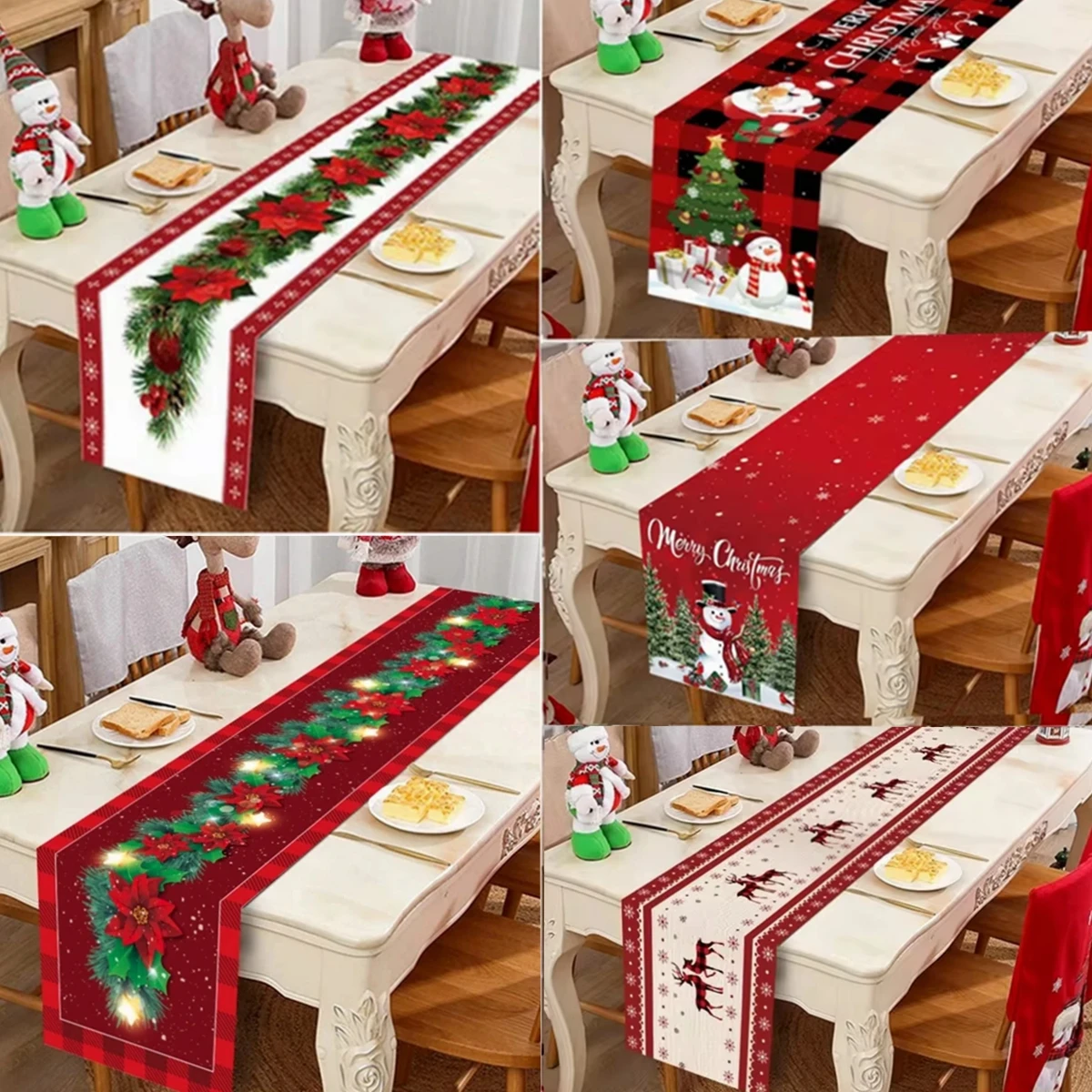 Camino de mesa de Navidad para decoración del hogar festiva - imagen 5