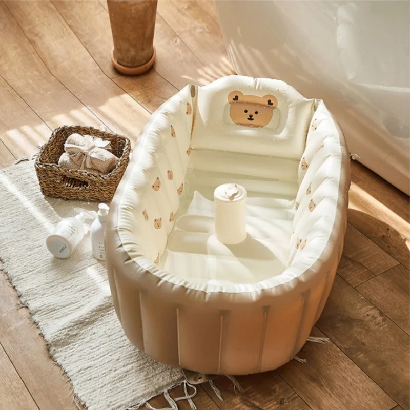 Bañera inflable portátil para bebé con dibujos animados - imagen 2