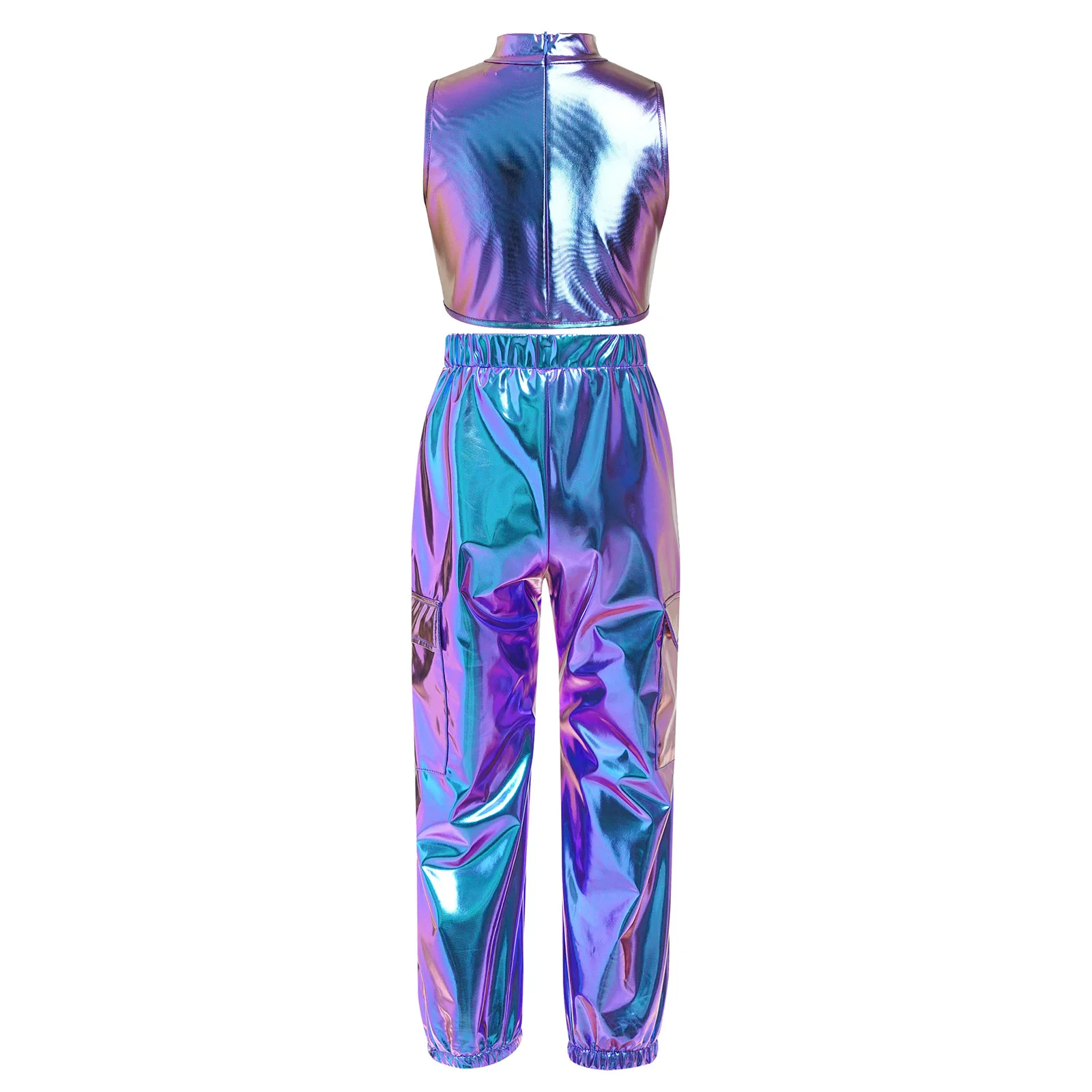 Disfraz de baile para niñas hip-hop disco con top de lentejuelas - imagen 4