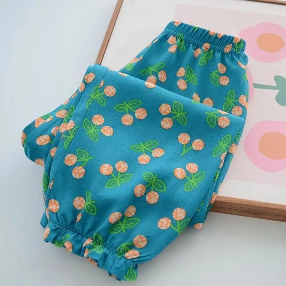 Pantalones antimosquitos de verano para niñas con estampado floral - imagen 2