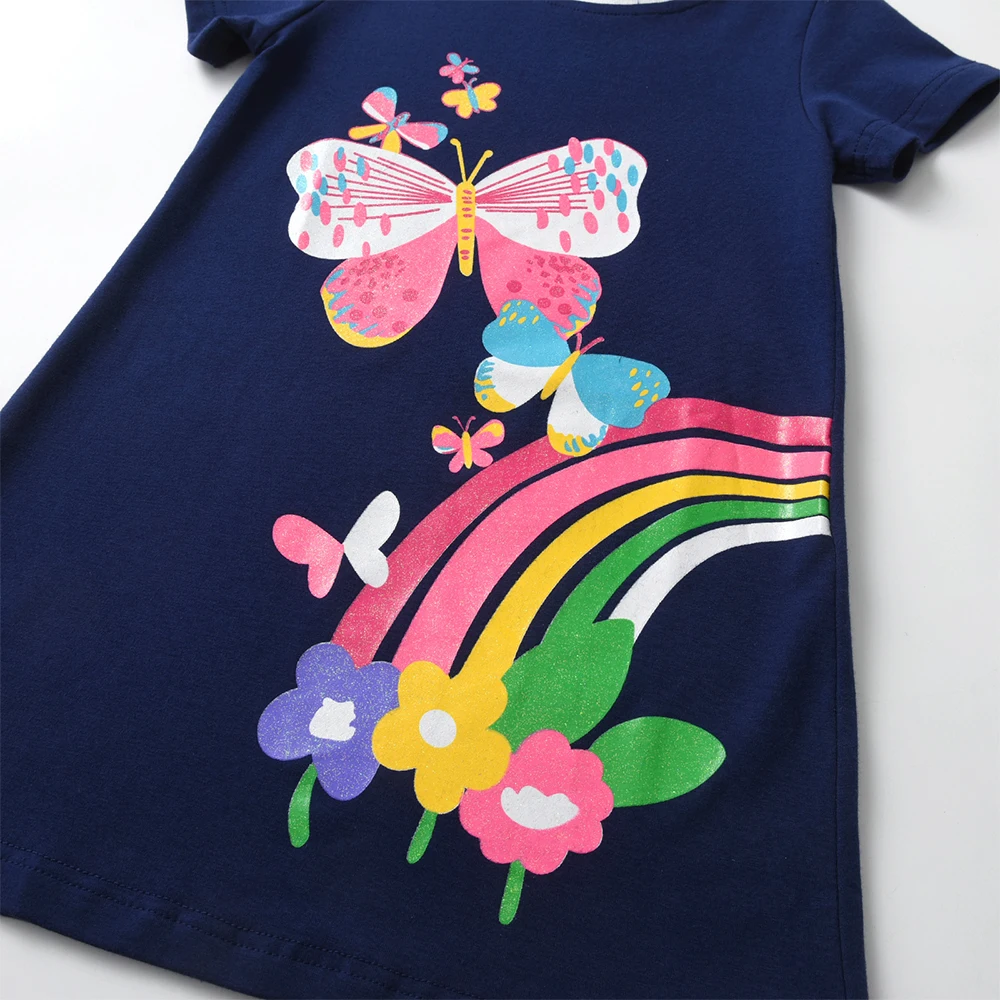 DXTON vestido de verano en algodón con estampado floral para niñas - imagen 4