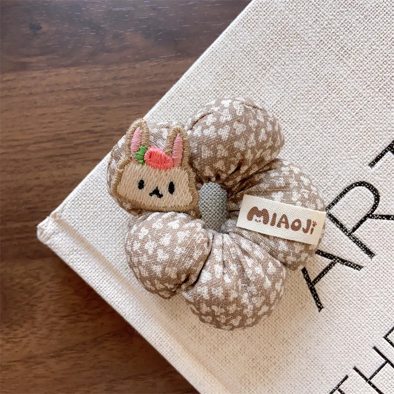 Coleteros elásticos infantiles con flores de algodón rellenas - imagen 4