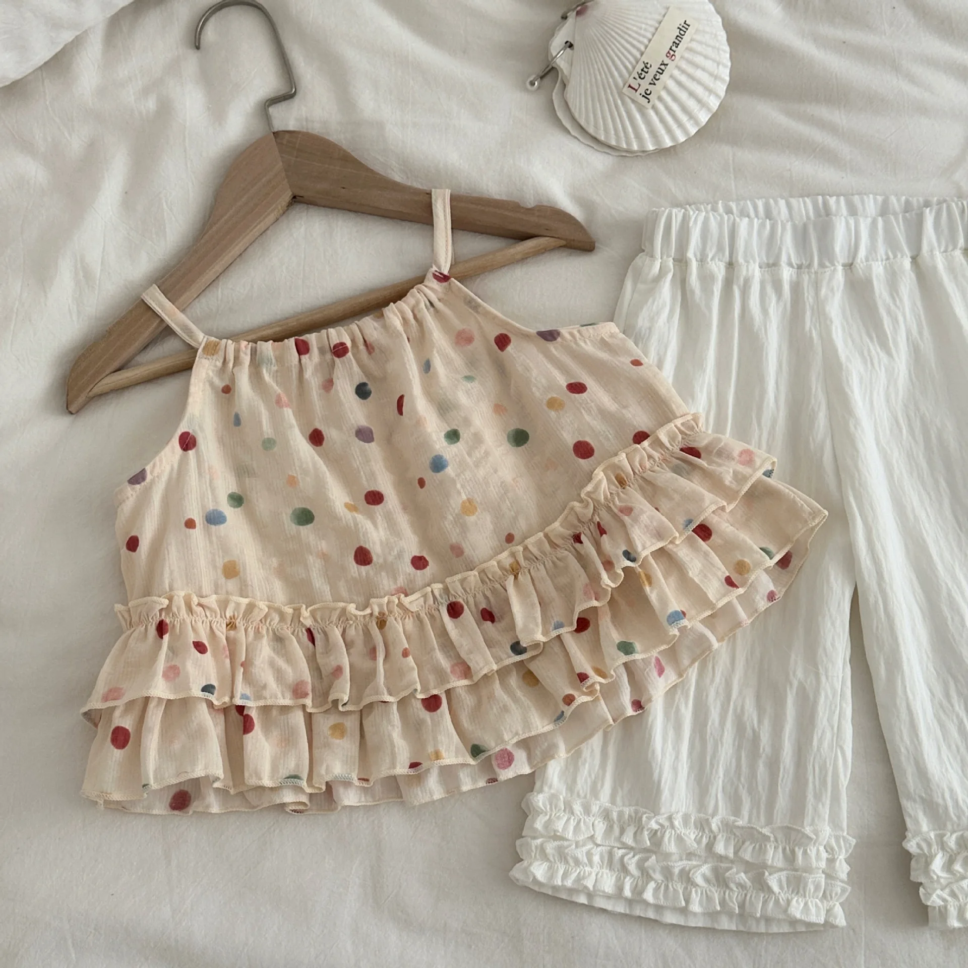 Camiseta sin mangas para bebé niña con puntos coloridos de verano - imagen 2