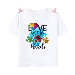 Camiseta Love Need No Words - Concienciación Autismo para Niños