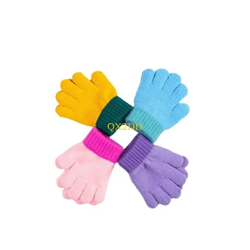 QX2D Guantes de punto para bebés elásticos cálidos unisex mitones - imagen 3