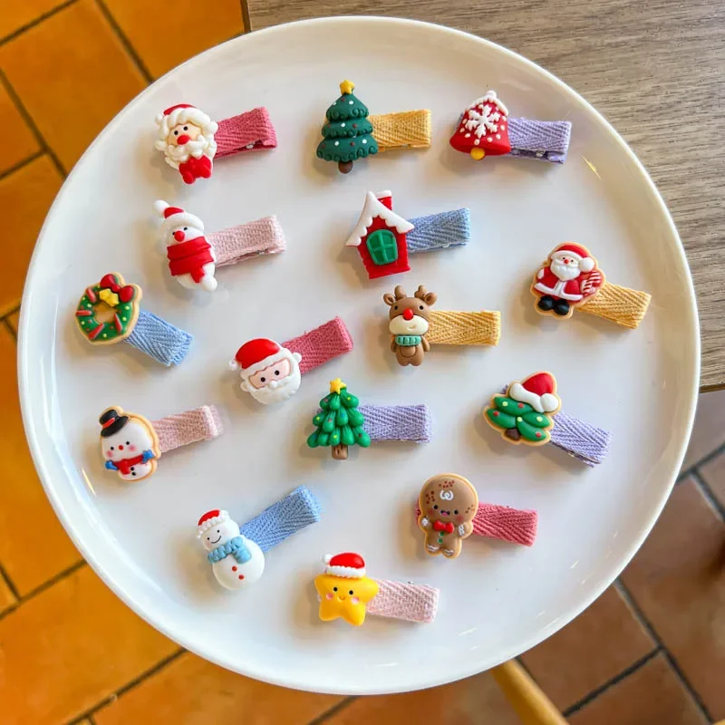 Horquillas navideñas para el cabello – Pinzas con muñeco de nieve para niñas - imagen 5