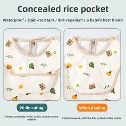 Babero impermeable infantil con bolsillo para comida y delantal