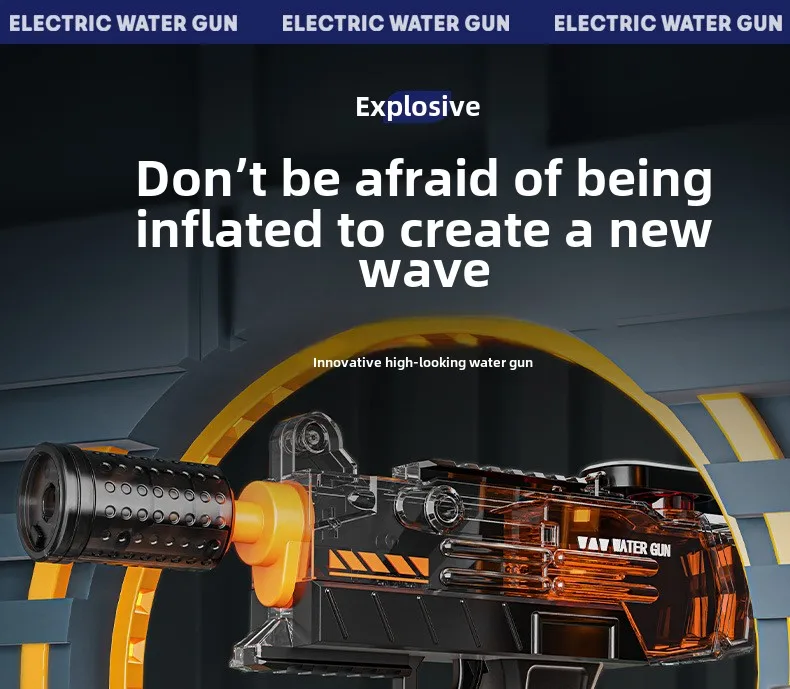Pistola de agua eléctrica con diseño tipo UZI