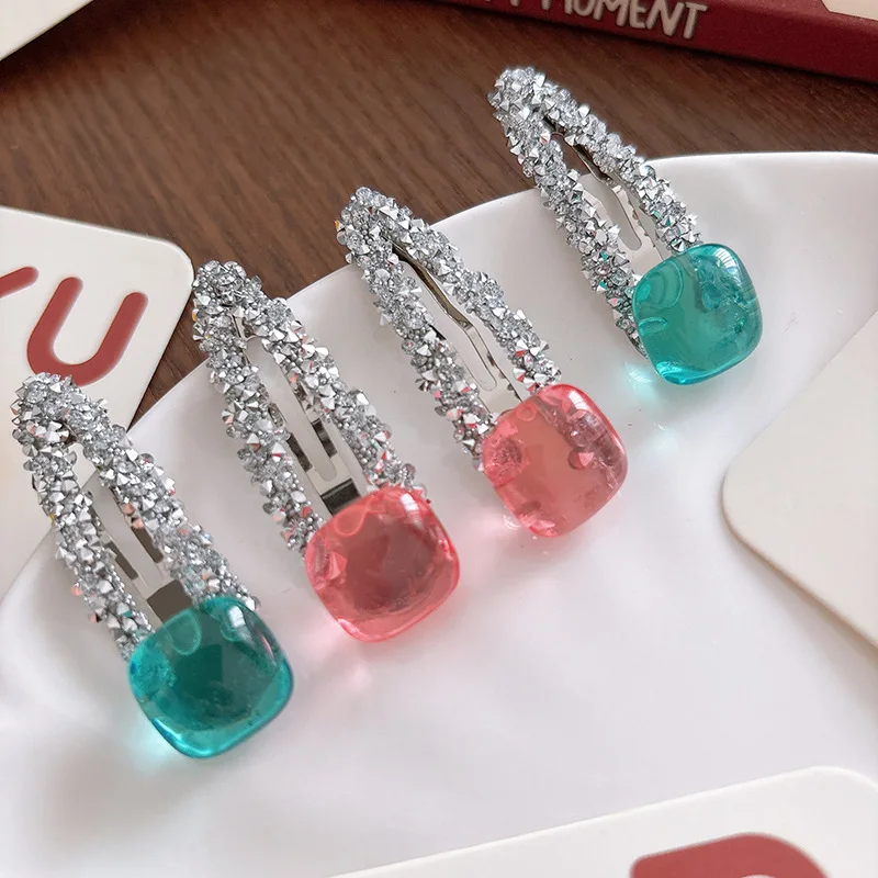 Pinzas de pelo con pedrería para niñas – estilo princesa