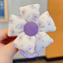Diadema infantil con flores y goma elástica para el pelo