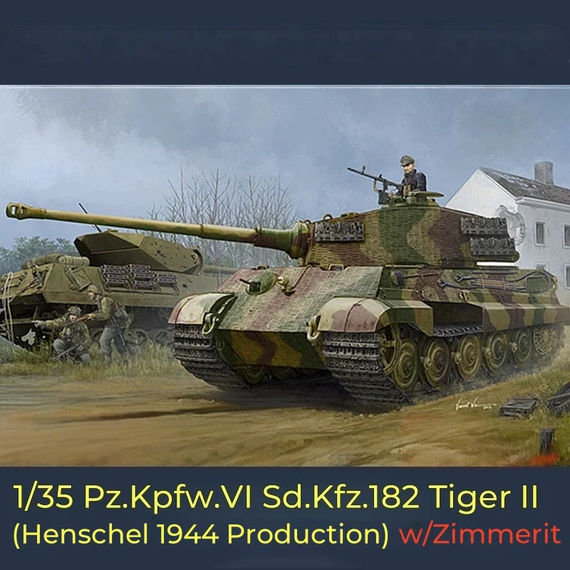Maqueta de tanque Tiger II Zimmerit de ensamblaje Trumpeter - imagen 3