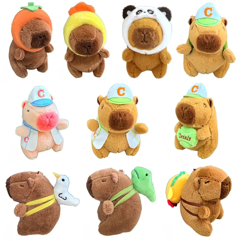 Capibara de peluche multicolor - Juguete suave y llavero colgante