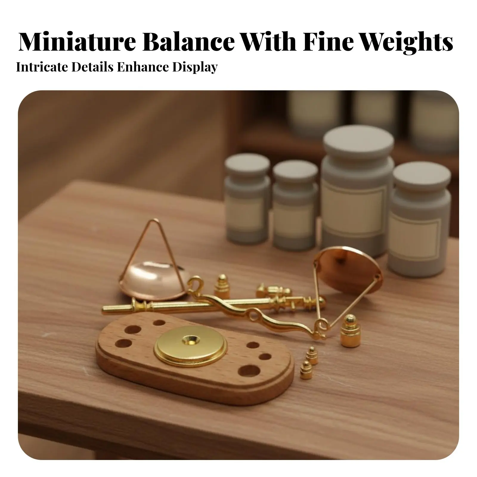 Balanza platillos miniatura para casa de muñecas - imagen 2