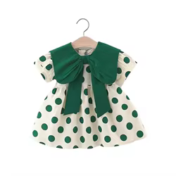 Vestido de algodón floral de verano para niña con sombrero