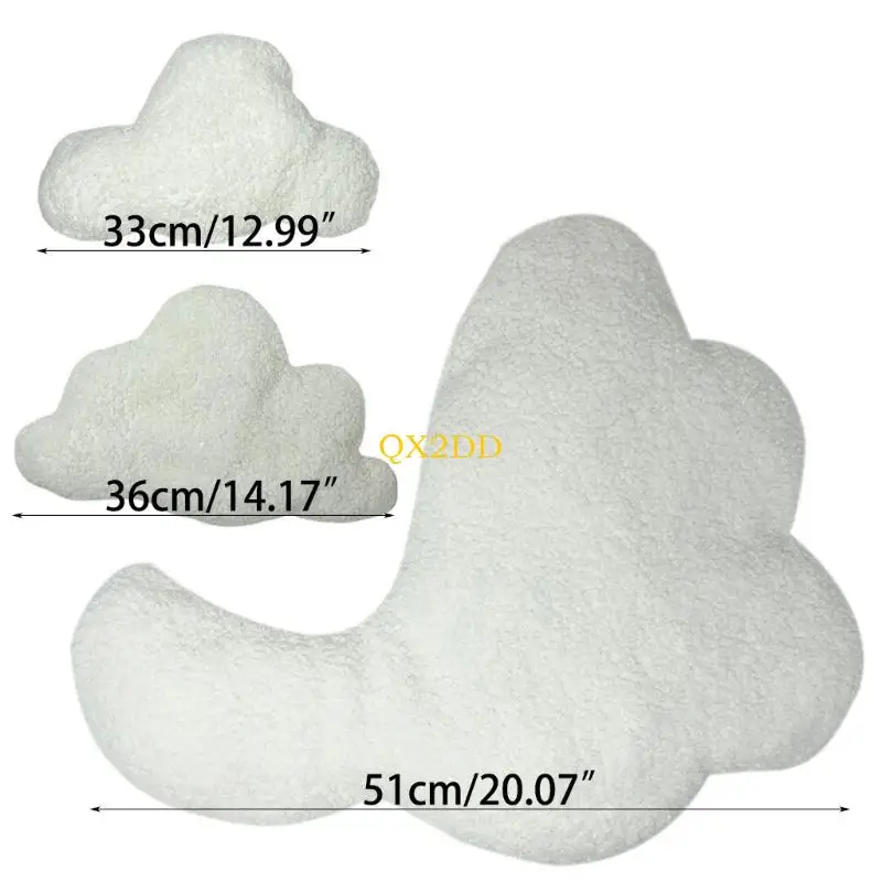 QX2D Almohada peluche suave para recién nacidos, nube decorativa - imagen 4