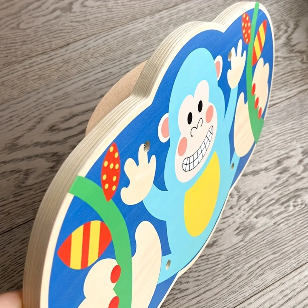 Tabla de equilibrio Wobble Montessori de madera con dibujos animados - imagen 4