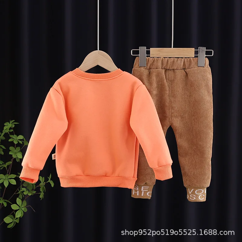 Conjunto de sudadera acolchada y pantalón para niños, invierno - imagen 5