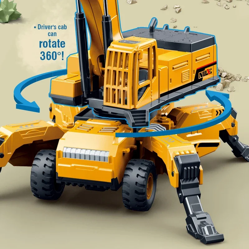 Juguete excavadora inercial deformable – Camión de ingeniería - imagen 5