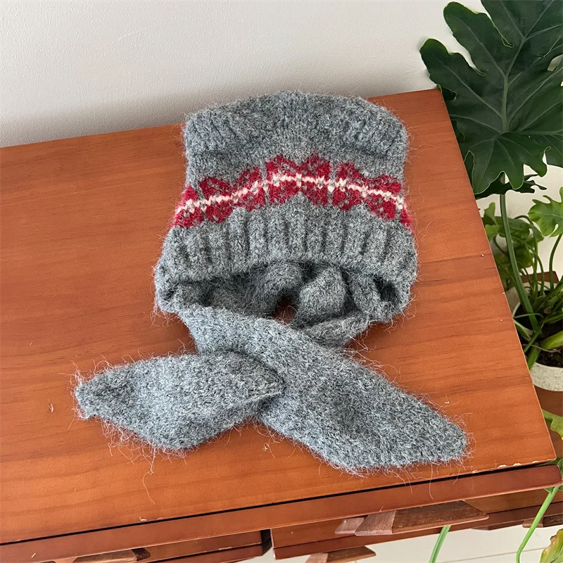 Gorro infantil de punto con solapa para las orejas y cuello - imagen 5