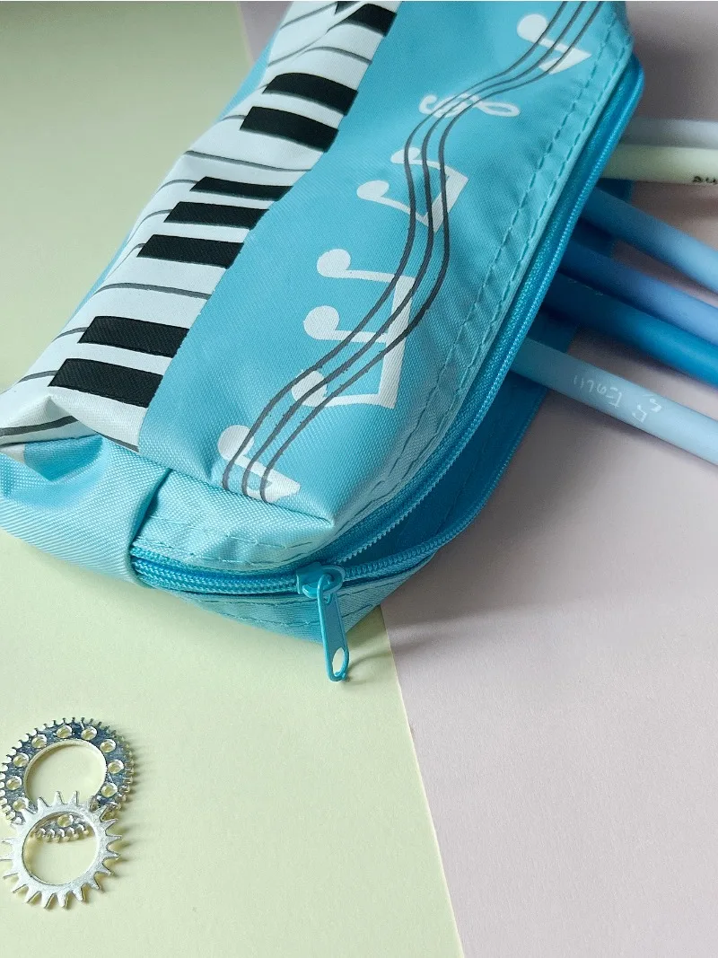 Estuche escolar de tela Oxford para lápices – Motivo musical - imagen 4