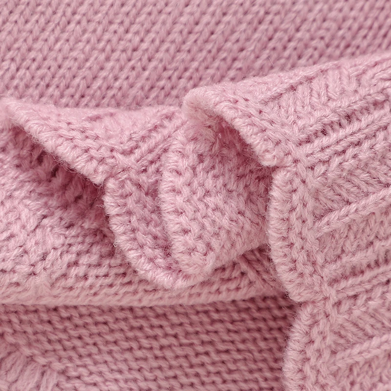 Conjunto de invierno para niña con suéter rosa de manga larga y gorro - imagen 5