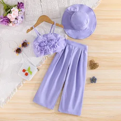 B091 Conjunto veraniego para niños: tops de malla sin mangas floral