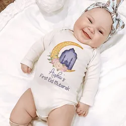 Body para bebé Eid Ramadán – Nombre personalizado, pelele manga larga recién nacido